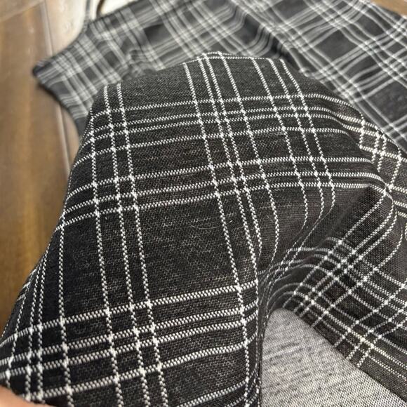 Black & White Plaid Mini Dress size M square neck, bodycon, thin straps Punk Y2K - Picture 11 of 16